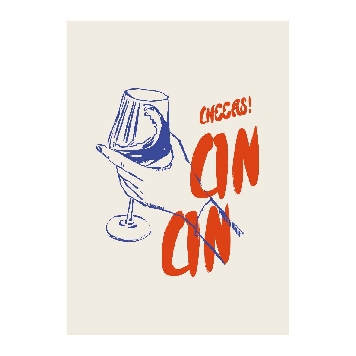 Decorative "Cheers!" Poster | High - Quality Print | Repositionable Adhesive - Pasquín