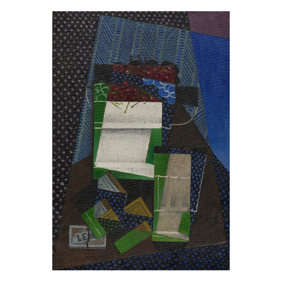 Decorative "Cherries (1915)" by Juan Gris Poster | High - Quality Print | Repositionable Adhesive - Pasquín