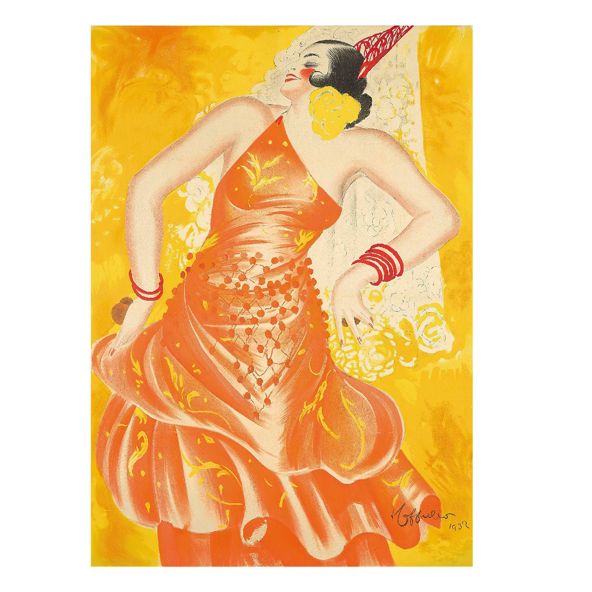 Decorative "Conchita Supervia (1932)" by Leonetto Cappiello Poster | High - Quality Print | Repositionable Adhesive - Pasquín