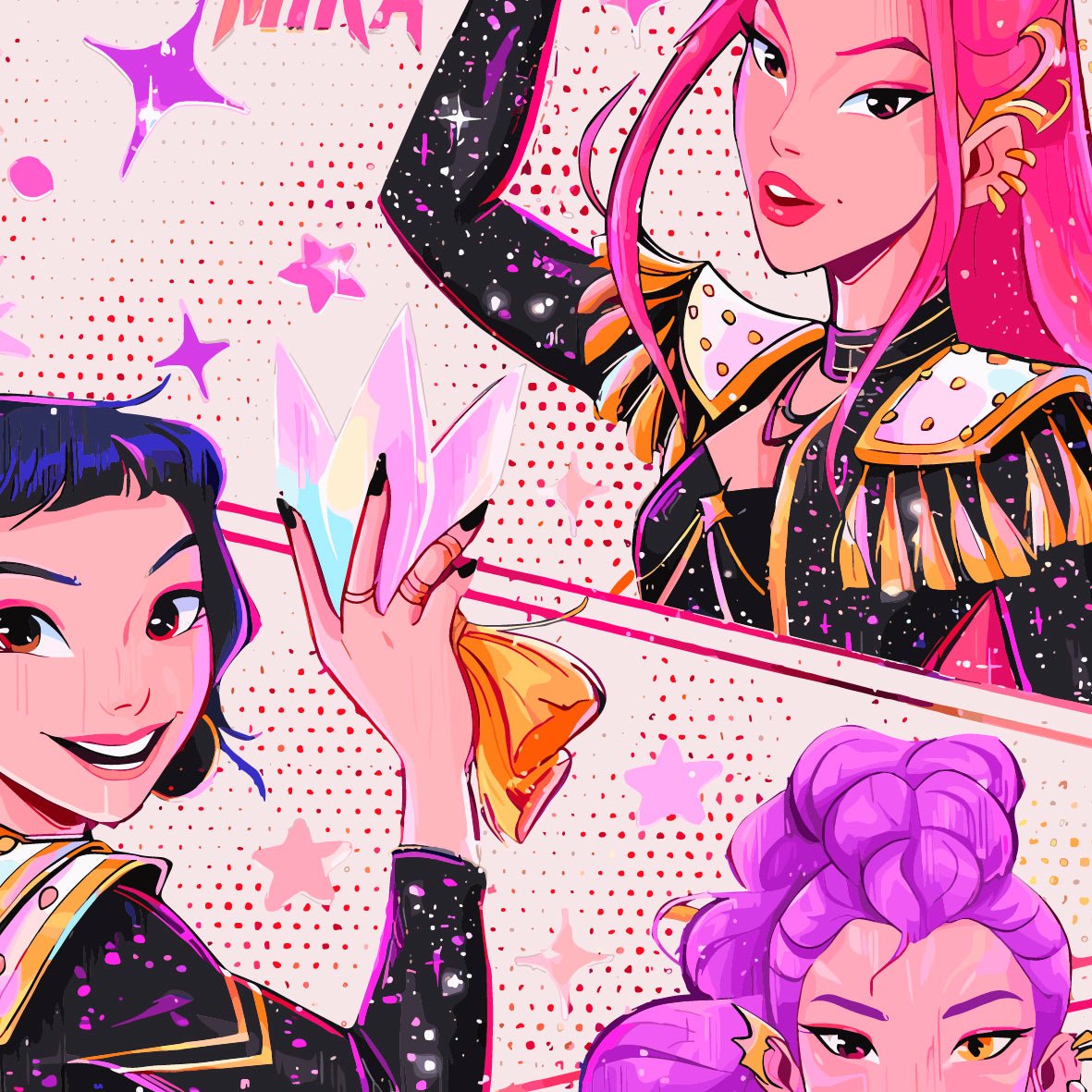 Decorative "Coquette Collection: Huntrix (Fan Art)" Poster | High - Quality Print | Repositionable Adhesive - Pasquín