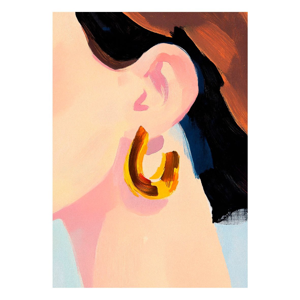 Decorative "Earrings on Detail" Poster | High - Quality Print | Repositionable Adhesive - Pasquín