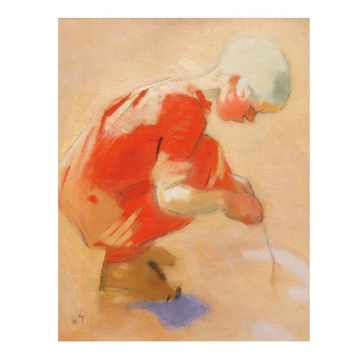 Decorative "Girl On The Sand (1912)" by Helene Schjerfbeck Poster | High - Quality Print | Repositionable Adhesive - Pasquín