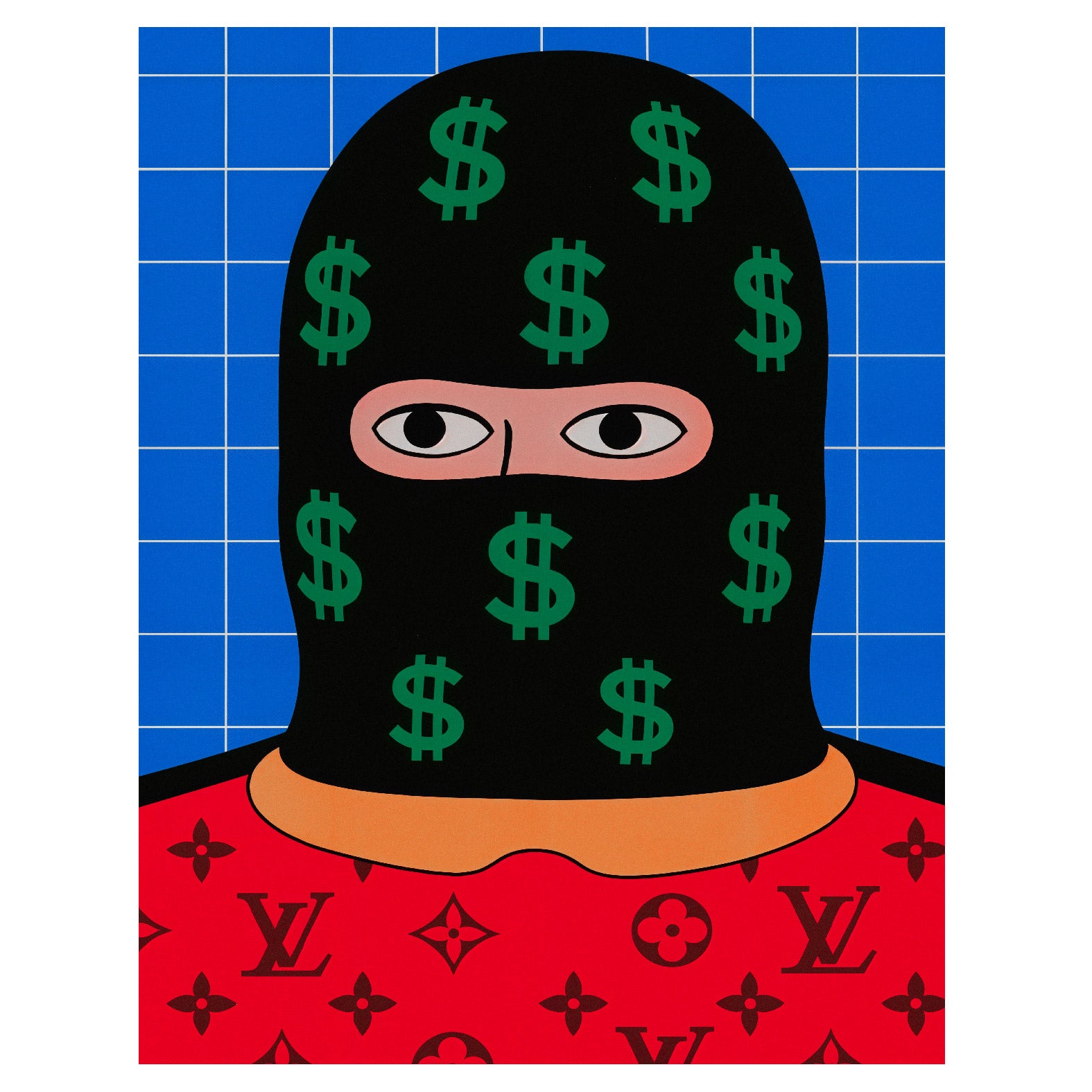 Decorative "Money Face" Poster | High - Quality Print | Repositionable Adhesive - Pasquín