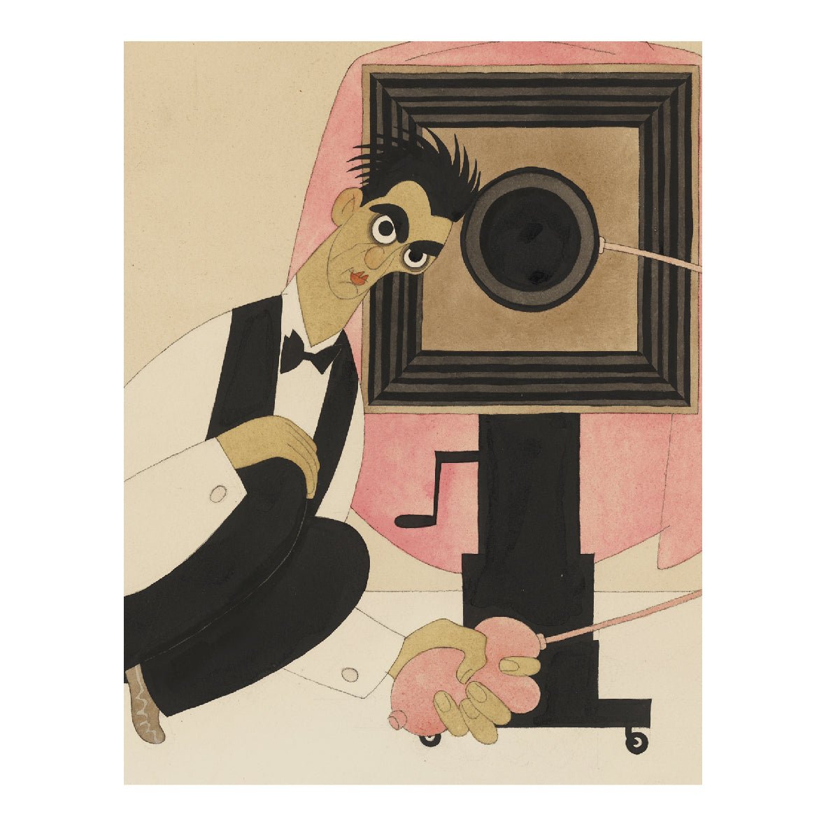 Decorative "Nickolas Muray (1930)" by Ralph Barton Poster | High - Quality Print | Repositionable Adhesive - Pasquín