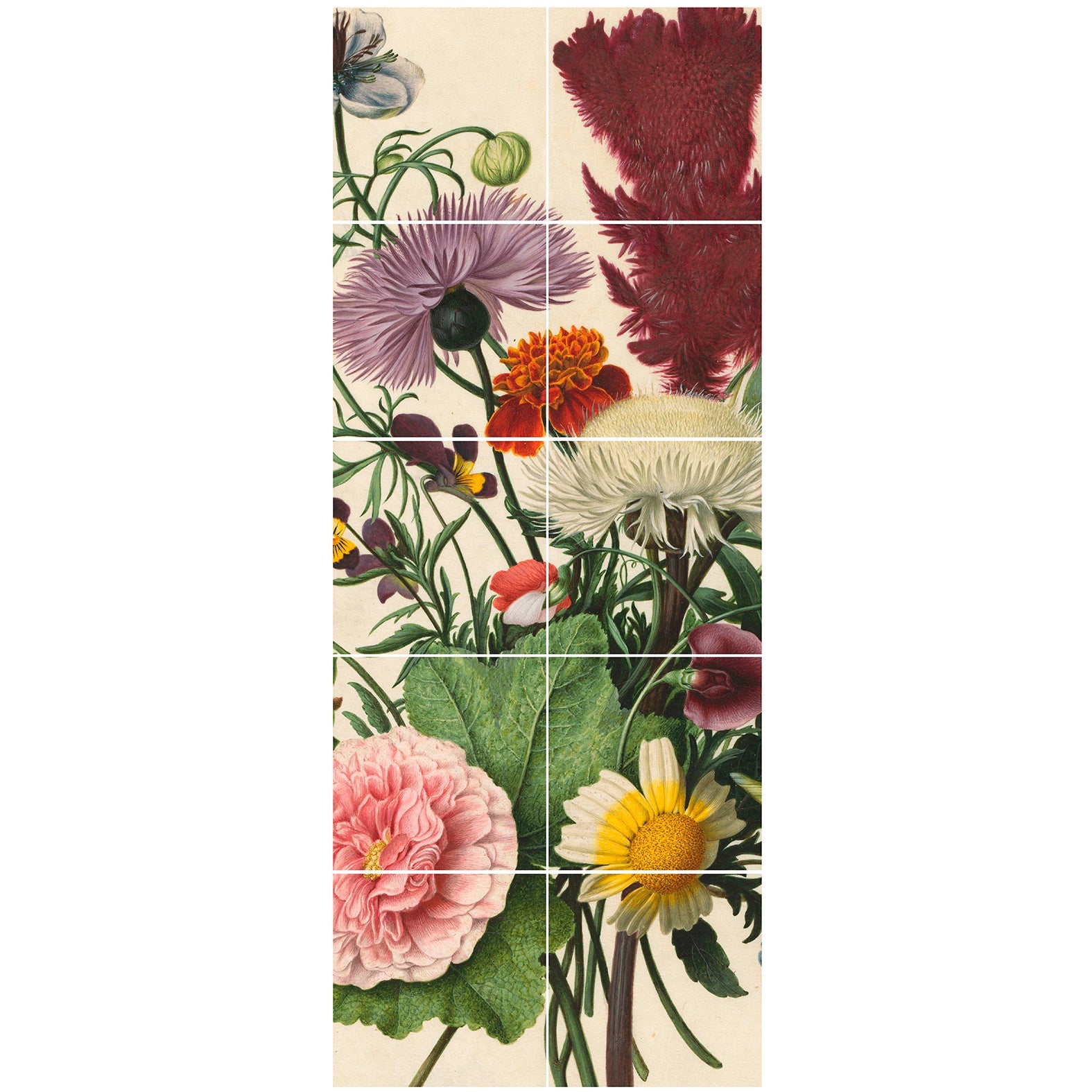 Decorative Removable Wall Tiles - Floral Bucket Design - Pasquín