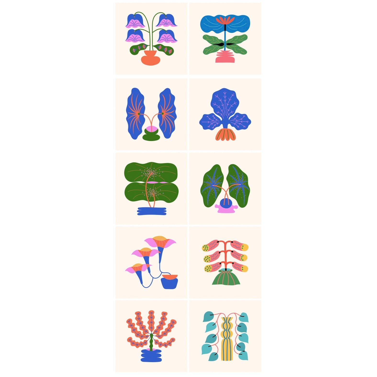 Decorative Removable Wall Tiles - Imaginary Botany Design - Pasquín