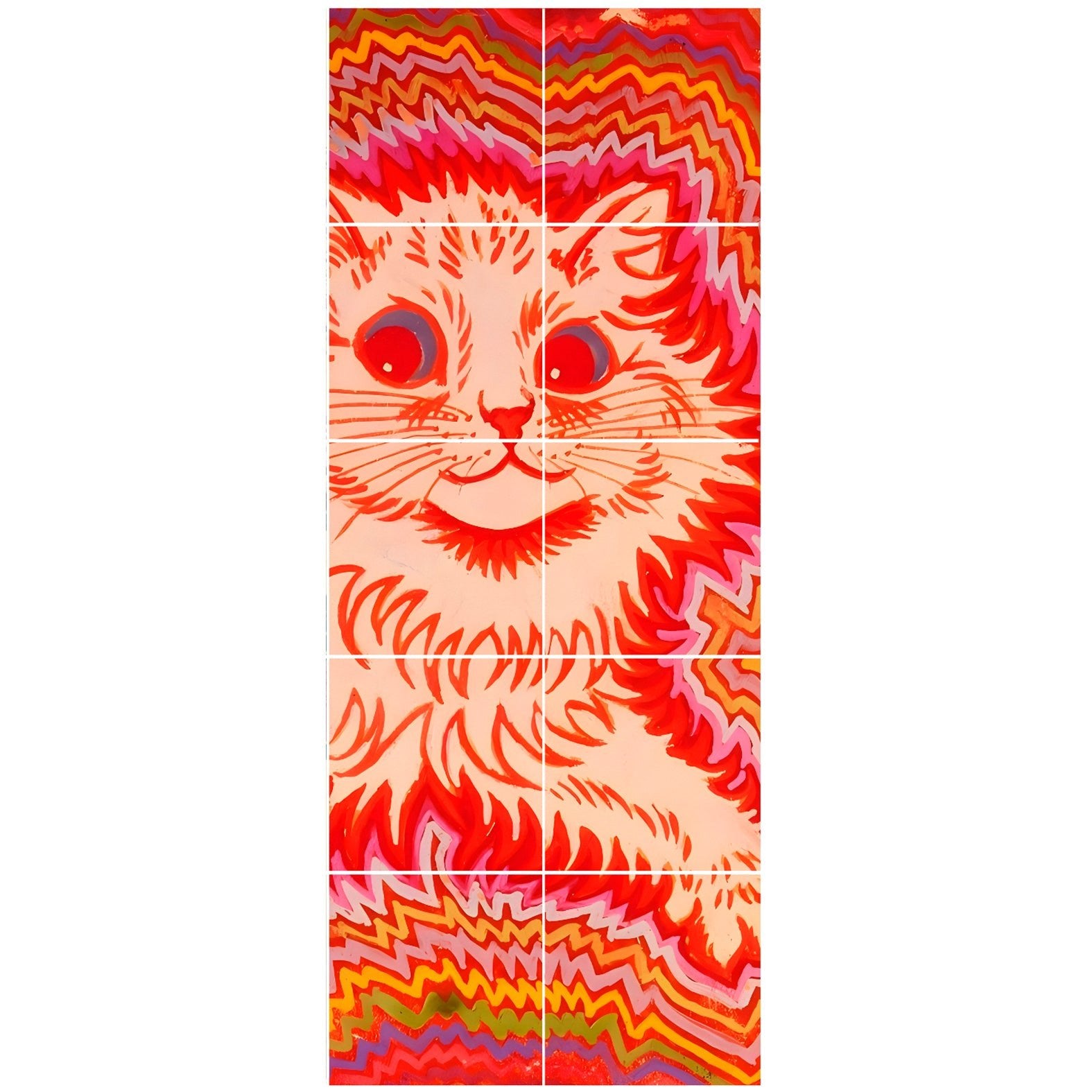 Decorative Removable Wall Tiles - Louis Wain "Cats" Design - Pasquín