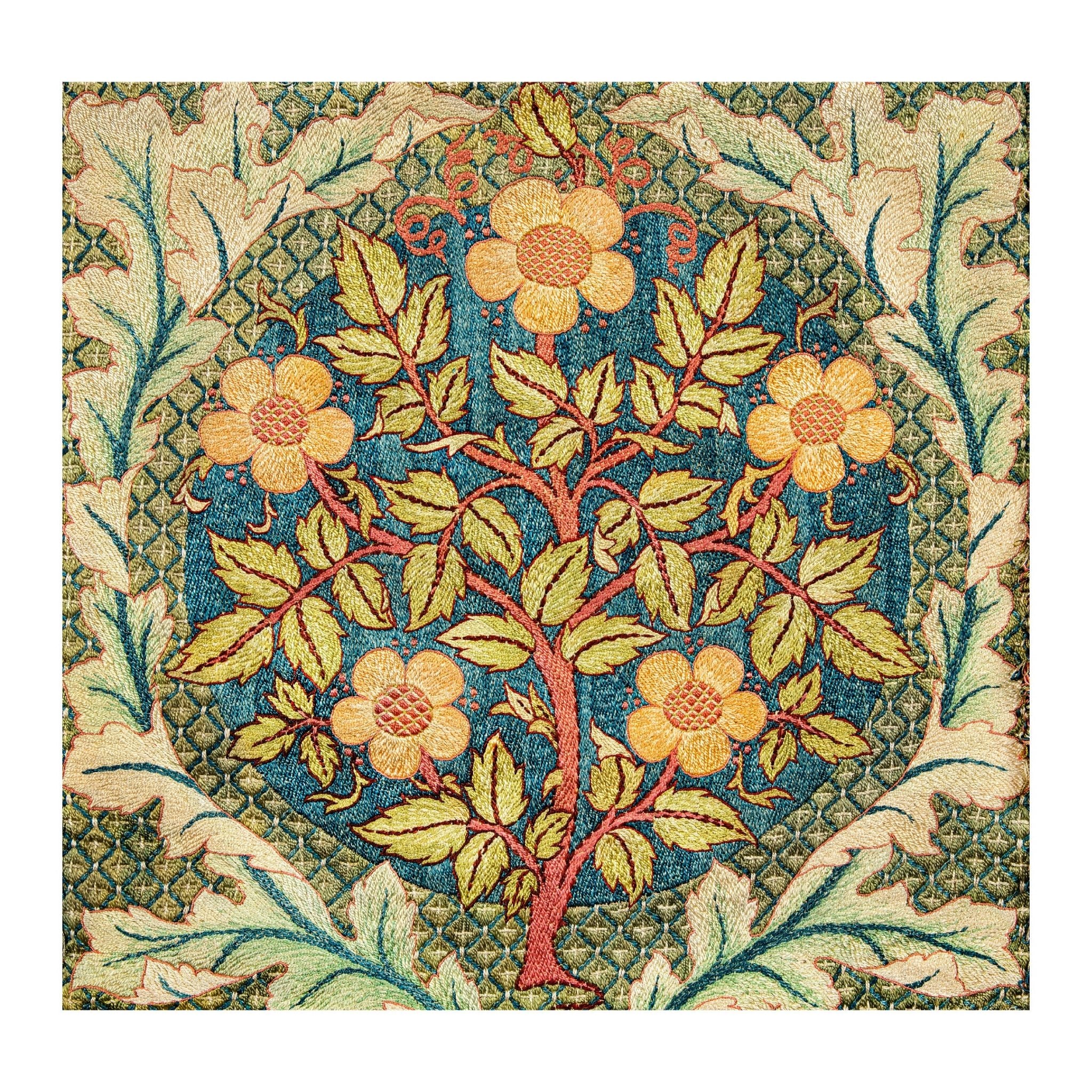 Decorative "Rose Wreath (1896)" by William Morris Poster | High - Quality Print | Repositionable Adhesive - Pasquín