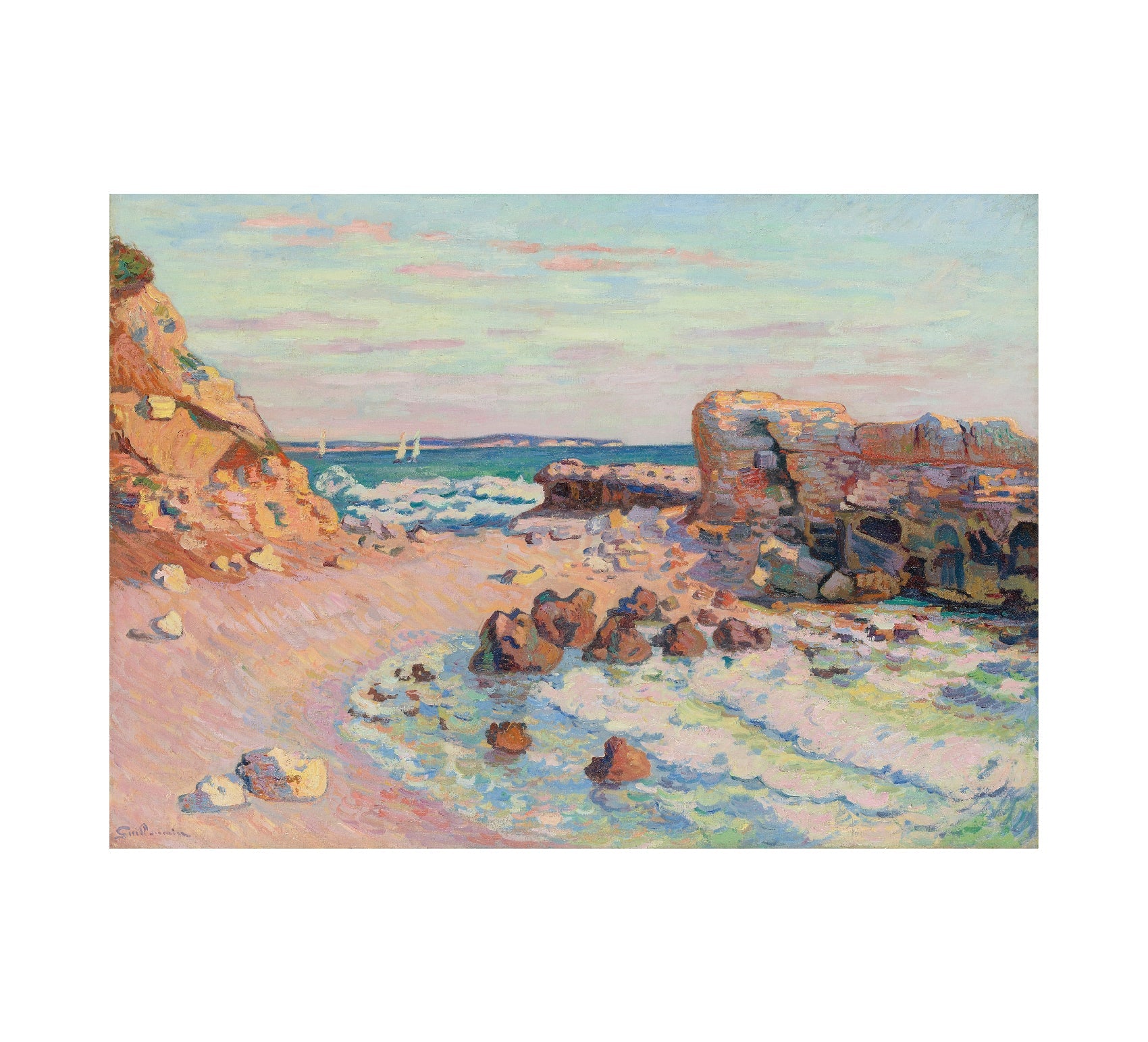 Repositionable Adhesive Wall Art: La Pierriere À Saint - Palais by Armand Guillaumin - Pasquín Store