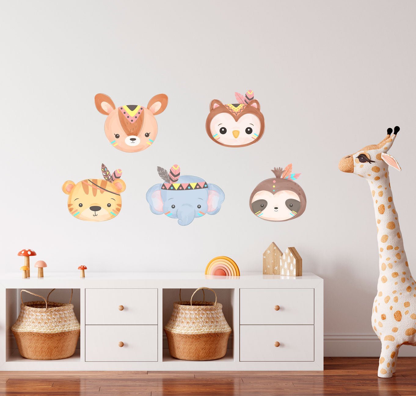 Set of 5 Reusable Stickers: Animals for Kids | High - Quality Print | Water - Resistant - Pasquín Store