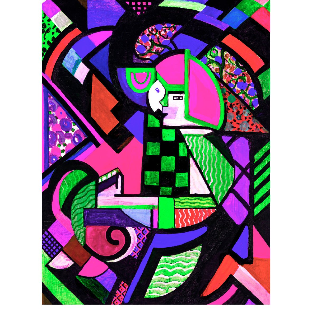 Decorative "Abstract wall art print from Daughter in a Rocker" by Henry Lyman Sayen Poster | High - Quality Print | Repositionable Adhesive - Pasquín