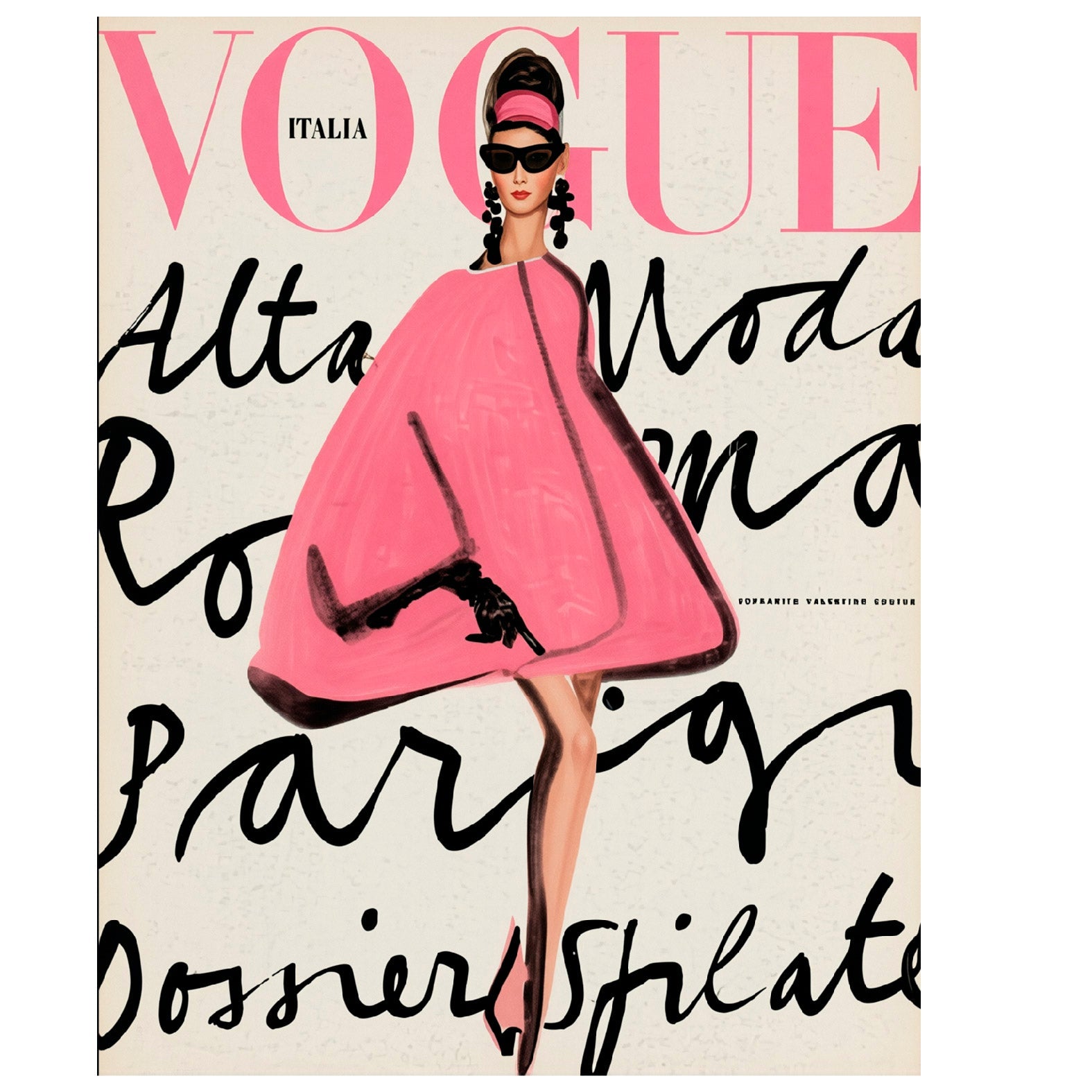 Decorative “Iconic Italy Vogue Cover" Poster | High - Quality Print | Repositionable Adhesive - Pasquín