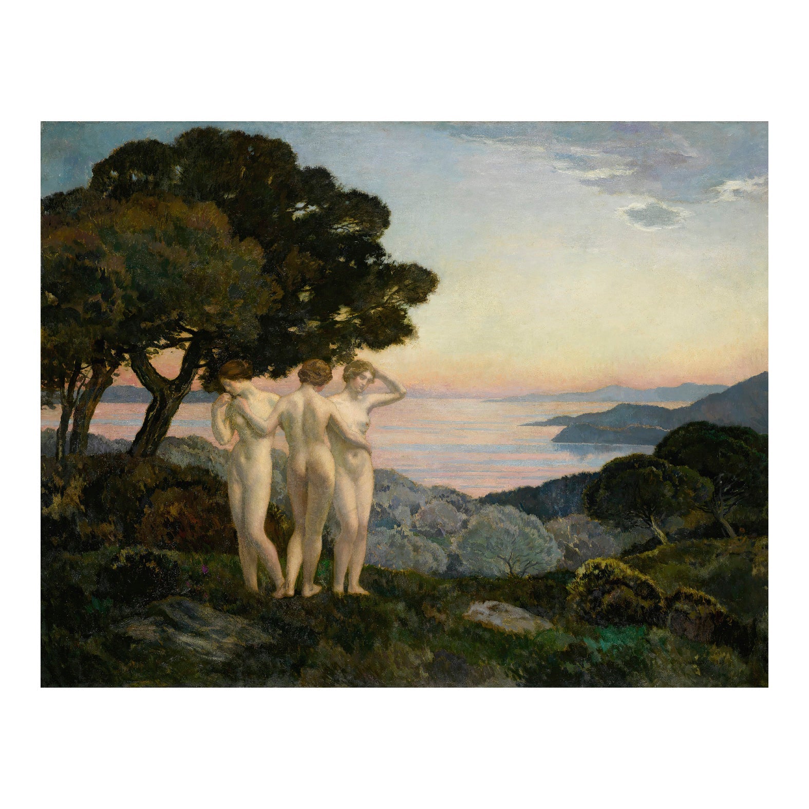 Decorative "The Three Graces (1923)" by Émile - René Ménard Poster | High - Quality Print | Repositionable Adhesive - Pasquín